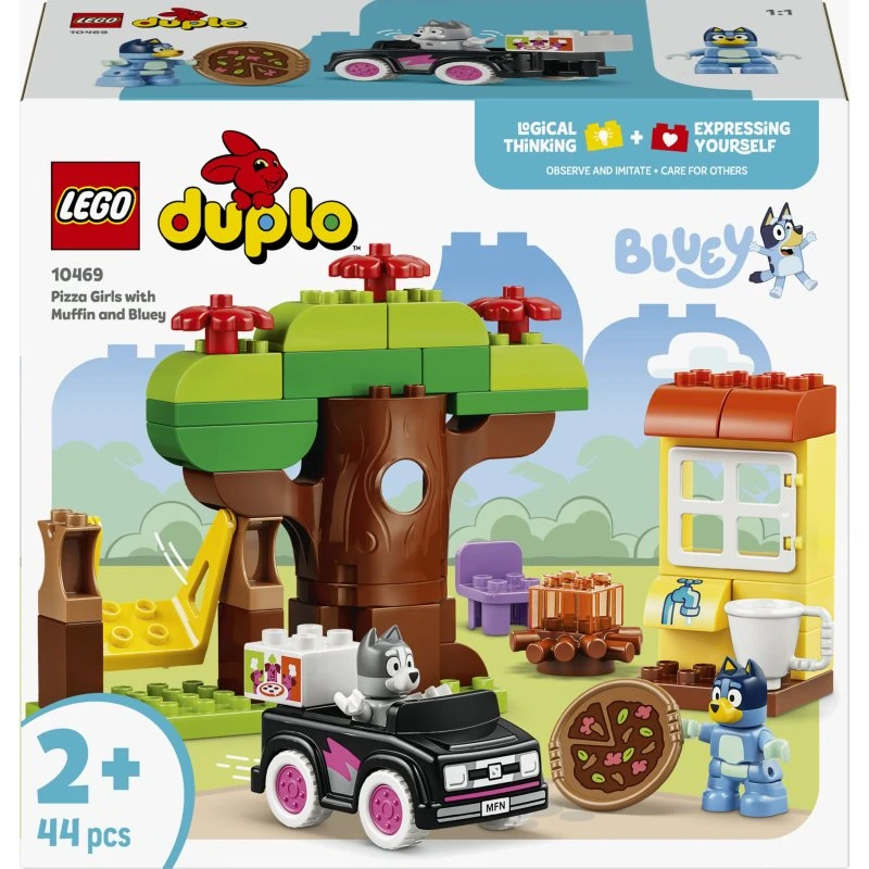 LEGO DUPLO Bluey 10469 Pizza-Schwestern mit Muffin und Bluey