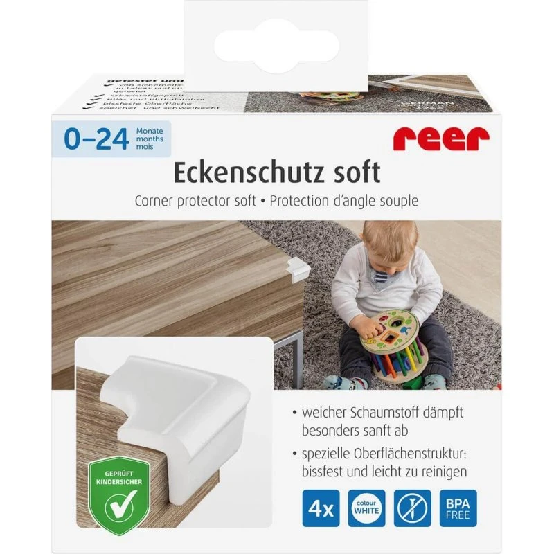 Reer Eckenschutz soft 4er-Set aus Polyurethanschaum, Weiß