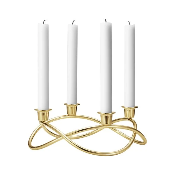 Georg Jensen Season Leuchter Adventskranz 4 Kerzen vergoldet