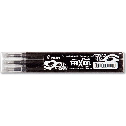 PILOT FriXion Ball Ersatzminen BLS-FR7, Schwarz, 3er Set