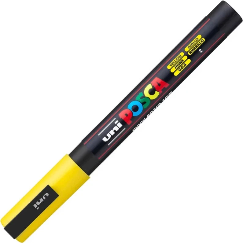 uni POSCA Acrylmarker PC-3M Fein, Gelb 2