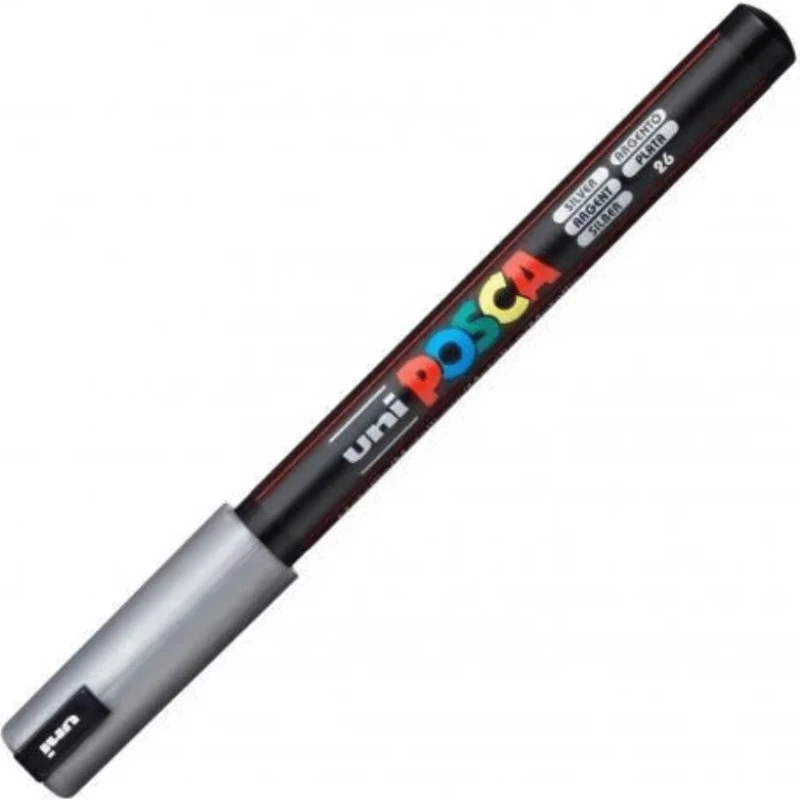 uni POSCA Acrylmarker PC-3M Fein, Silber, 0,9-1,3mm