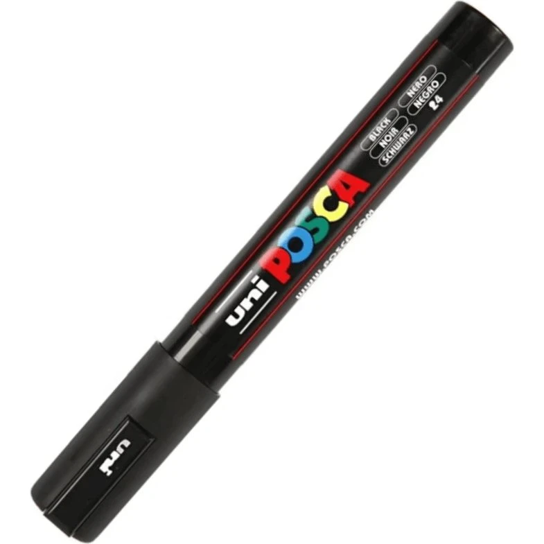 uni POSCA Acrylmarker PC-5M Medium - Schwarz