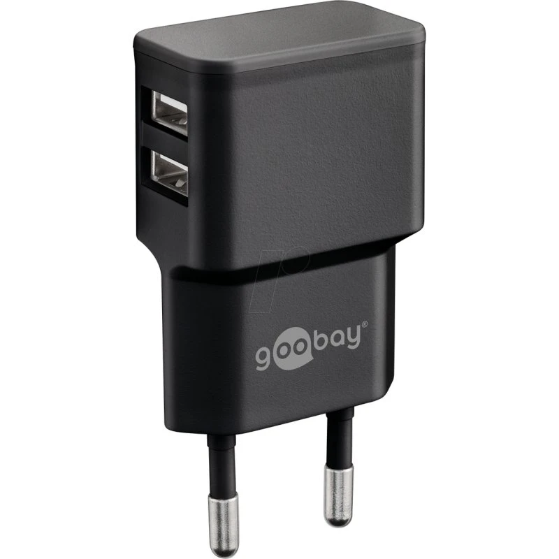 Goobay USB-Ladegerät 2,4A 2-fach schwarz