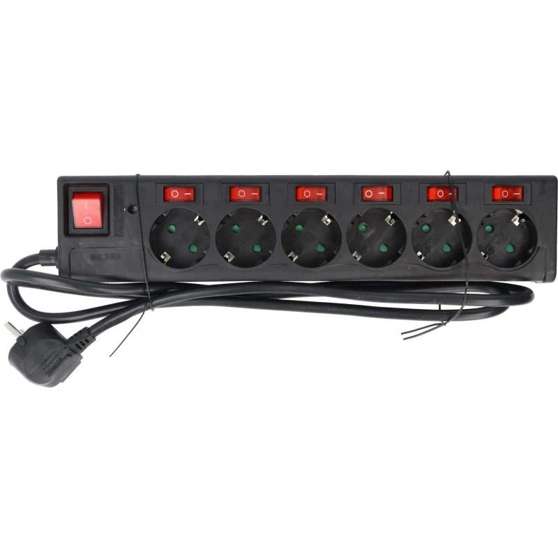 Goobay Steckdosenleiste 6-fach schaltbar mit Überspannungsschutz, schwarz, 1,5 m
