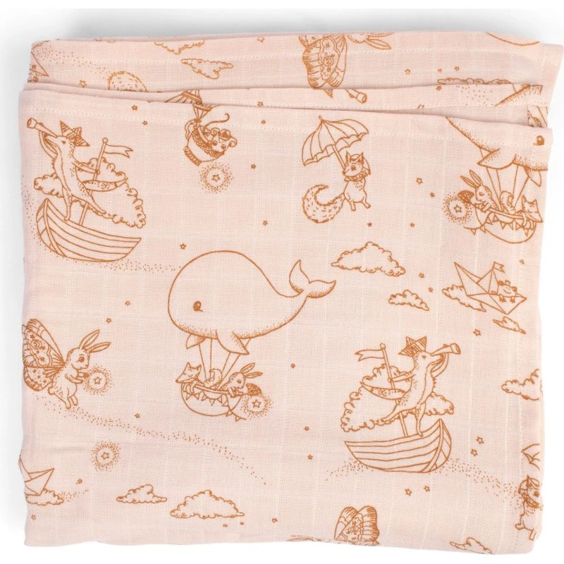 Filibabba Musselintuch Hvid 120x120 cm