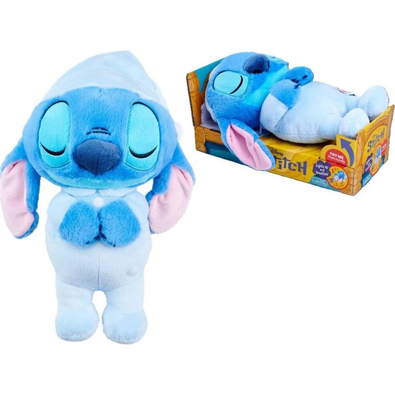 Simba Disney Schlafender Stitch Plüschtier mit Spieluhr, 31cm