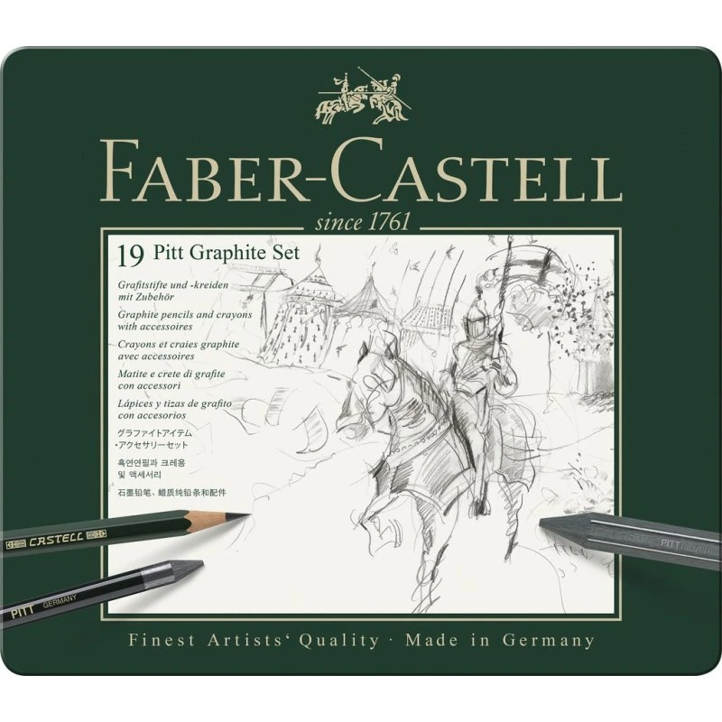 Faber-Castell Pitt Graphite Set medium, 19-teiliges Metalletui