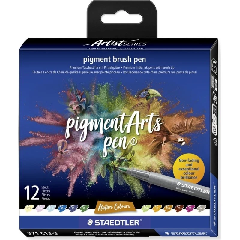STAEDTLER pigment brush Fasermaler Nature Colours 12er Set