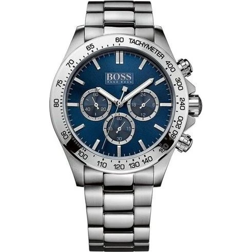 Hugo Boss Ikon Silber-Blau 44mm Chronograph HB 1512963