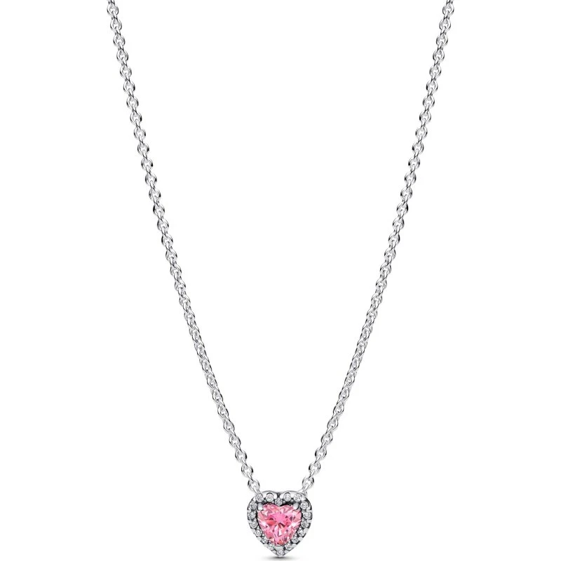 Pandora Pink Elevated Heart Halskette 398425C02-45
