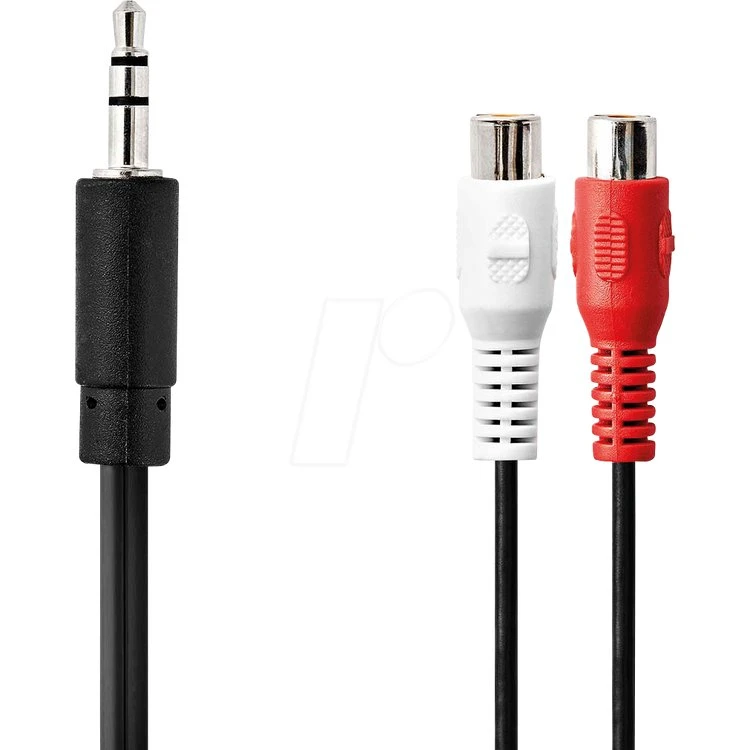 Nedis AUDIOKABEL 3,5MM 2XCINCH 0,2M CAGB22250BK02