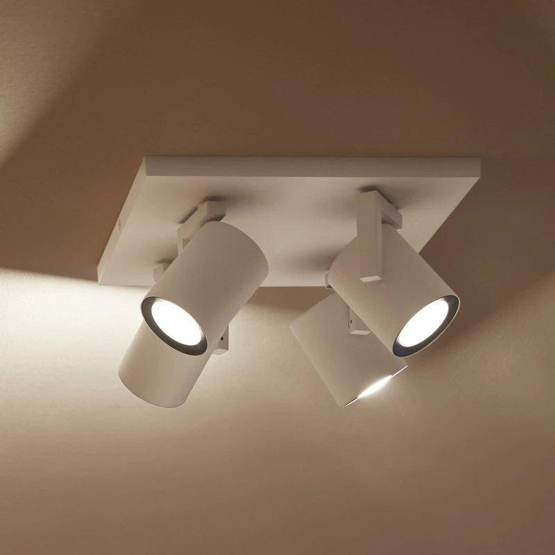 Philips Hue Deckenstrahler Argenta, weiß, 4-flammig, RGB CCT