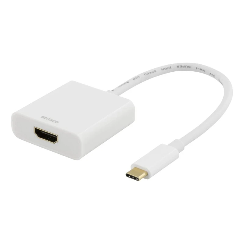 deltaco USB-C zu HDMI Adapter 4K, weiß