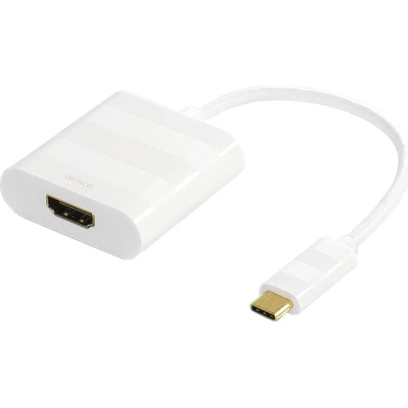 deltaco USB-C auf HDMI Adapter 4K UHD weiß