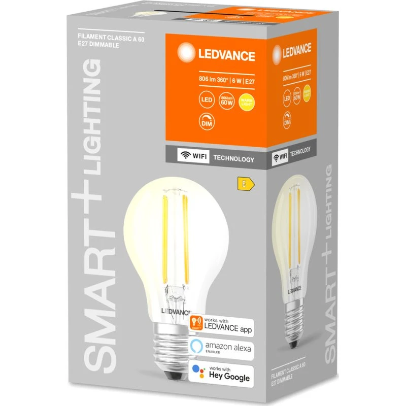 LEDVANCE SMART+ Filament LED Lampe 6 W E27 806 lm warmweiß