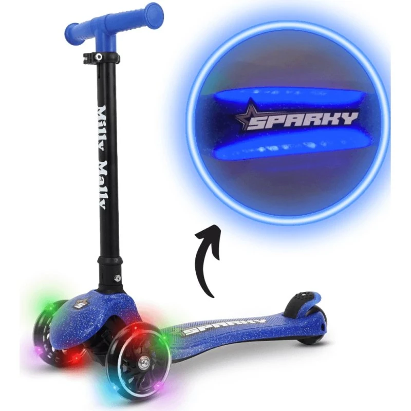 Milly Mally Sparky LED-Kick Scooter, Blau, ab 3 Jahren