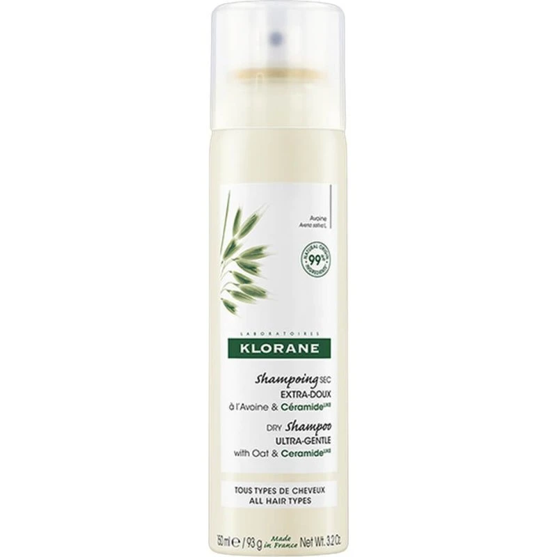Klorane Ultra-Gentle Trockenshampoo mit Hafer & Ceramid, 150 ml