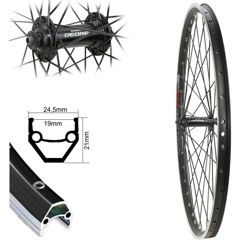 Shimano Deore HB-T610 Vorderrad 28" schwarz geöst