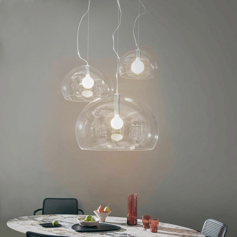 Kartell Small FL/Y LED-Hängeleuchte, transparent, Designer Ferruccio Laviani