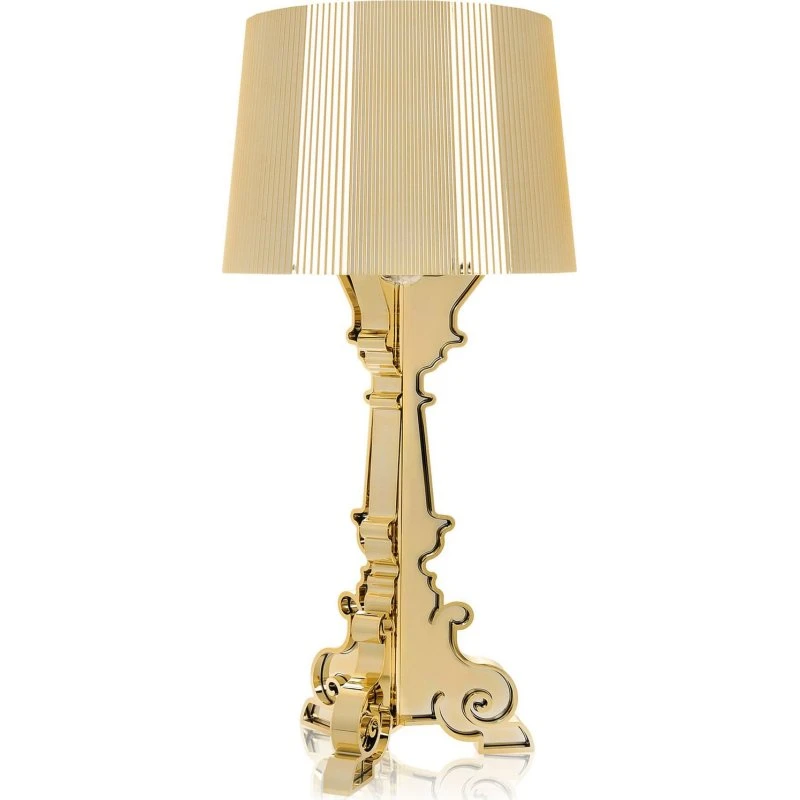 Kartell Bourgie Tischleuchte Gold - Designer Lampe mit Plissee-Schirm