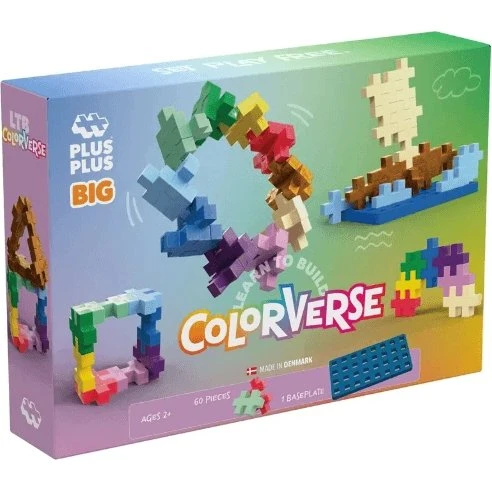 Plus-Plus BIG Colourverse Baukasten, 60 bunte Teile
