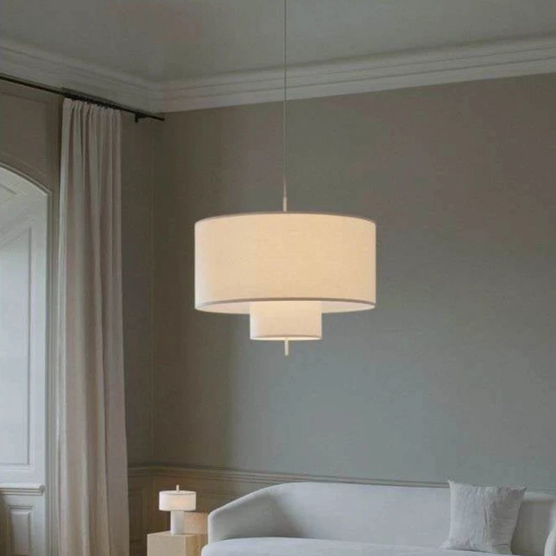 New Works Margin Pendelleuchte Ø90 White Canvas