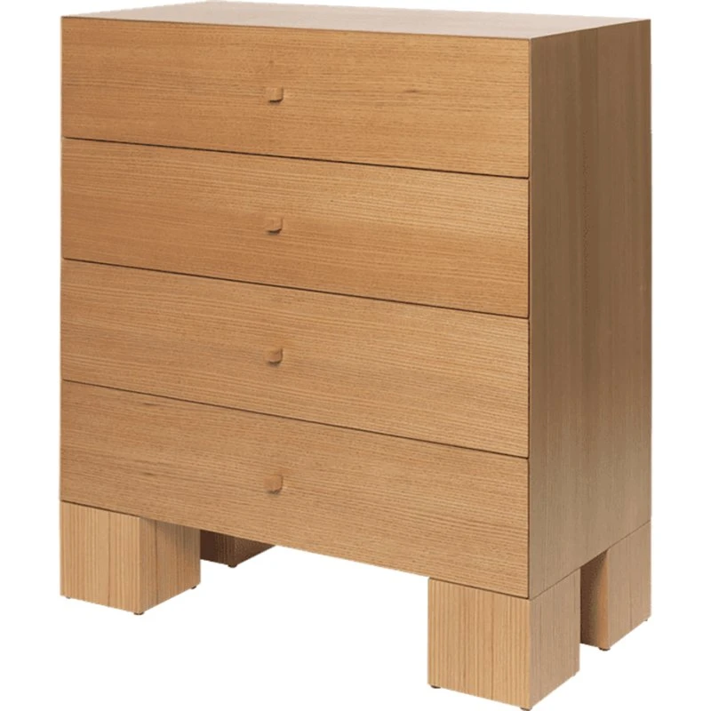 Ferm Living Kuben Kommode 90 cm – Eichenfurnier mit 4 Schubladen