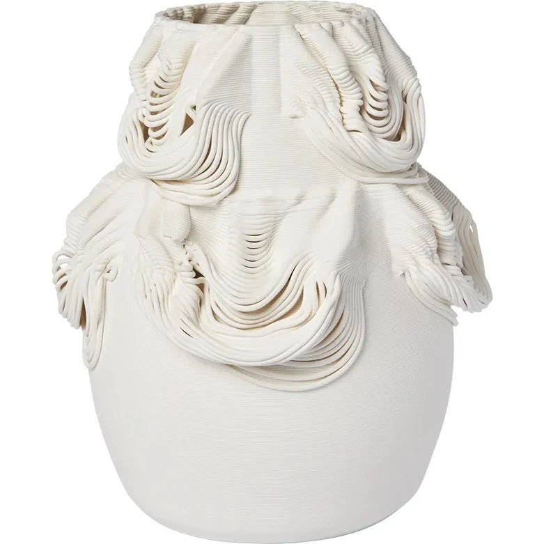 Ferm Living Vase Drisca Keramik, 23 cm, Weiß