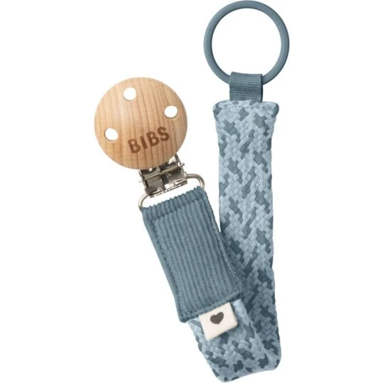 BIBS Schnullerhalter Pacifier Braid, Petrol/Baby Blau