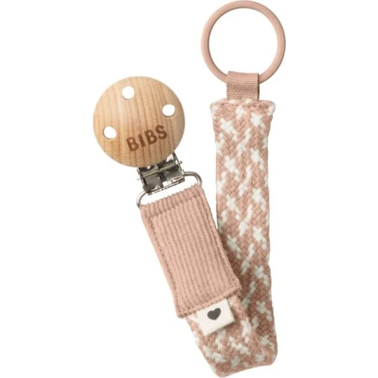 BIBS Schnullerclip Braid Blush/Elfenbein
