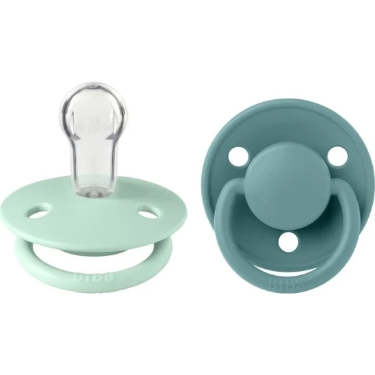 BIBS De Lux Silikon-Schnuller 2er-Set, Nordic Mint - Island Sea, 0-3 Jahre