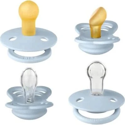 BIBS Try-it Collection Schnuller-Set, 4er-Pack, Baby Blau