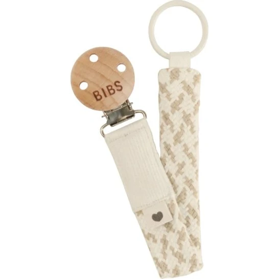 BIBS Braid Schnullerclip, Elfenbein - Vanille