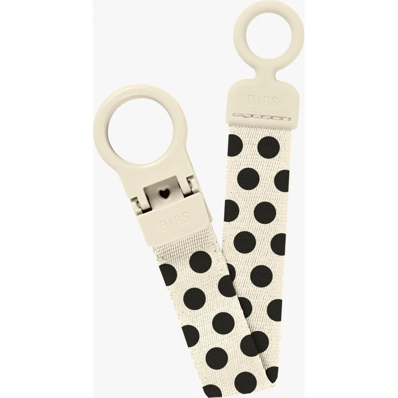 BIBS Studio Loop Schnullerkette Polka, Ivory/Black