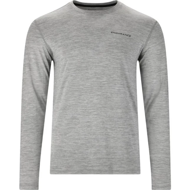Endurance Abdon Melange Langarmshirt Herren - Grau - M