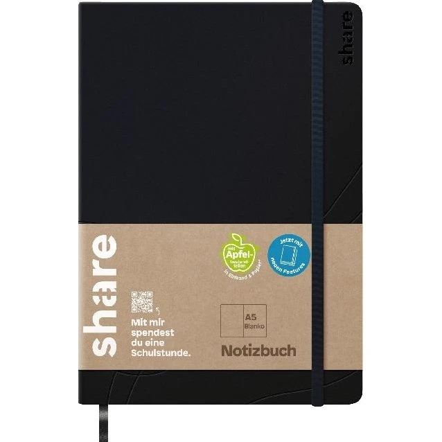 share Notizbuch DIN A5 blanko schwarz