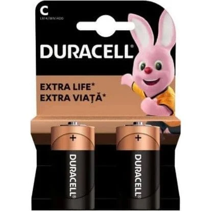 Duracell Alkaline-Batterien C Extra Life, 2 Stück