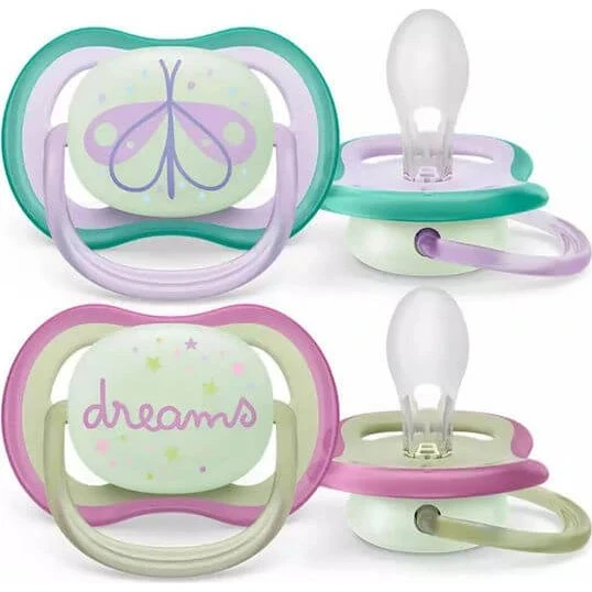 Philips Avent Ultra Air Night Silikon-Schnuller 0-6 Monate, 2er-Pack