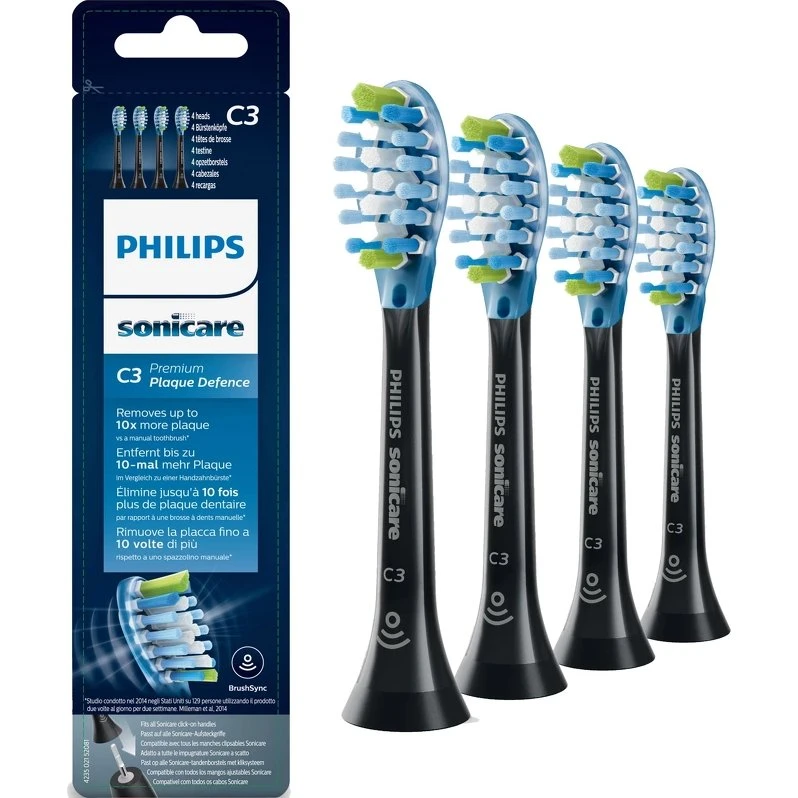 Philips Sonicare C3 Premium Plaque Defence HX9044/33 Schwarz (4er Pack)