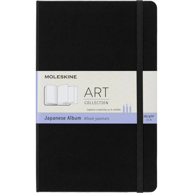 Moleskine Japanisches Album L/A5 Skizzenbuch, Schwarz, 165g/m²