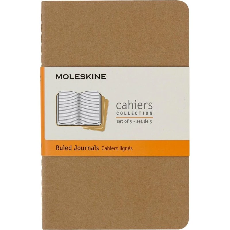 Moleskine Cahier Notizheft A6, liniert, braun, 3er Pack