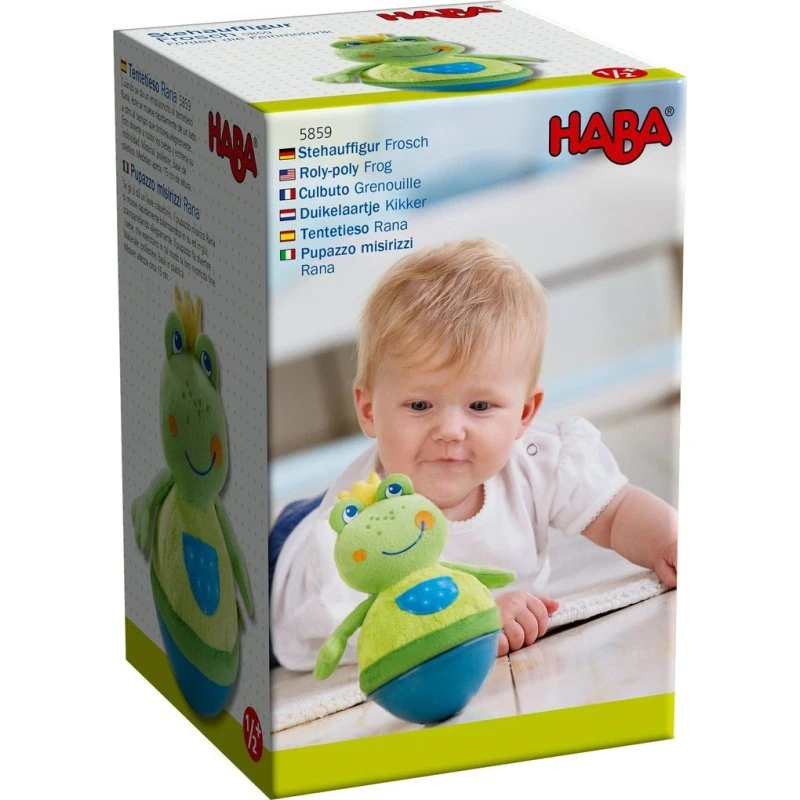 HABA Stoffspielzeug Stehauffigur Frosch für Krabbelanfänger