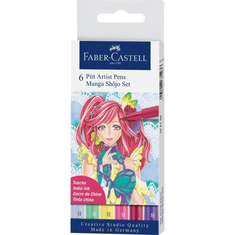 Faber-Castell Pitt Artist Pen Manga Shojo Tuschestift-Set (6er)