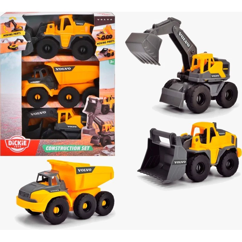 Dickie Toys Volvo Baustellenfahrzeuge Set (3er-Pack)