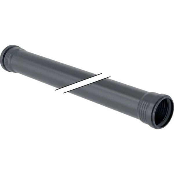 Geberit Silent-Pro Rohr d50mm mit 2 Muffen, 100 cm, mattschwarz