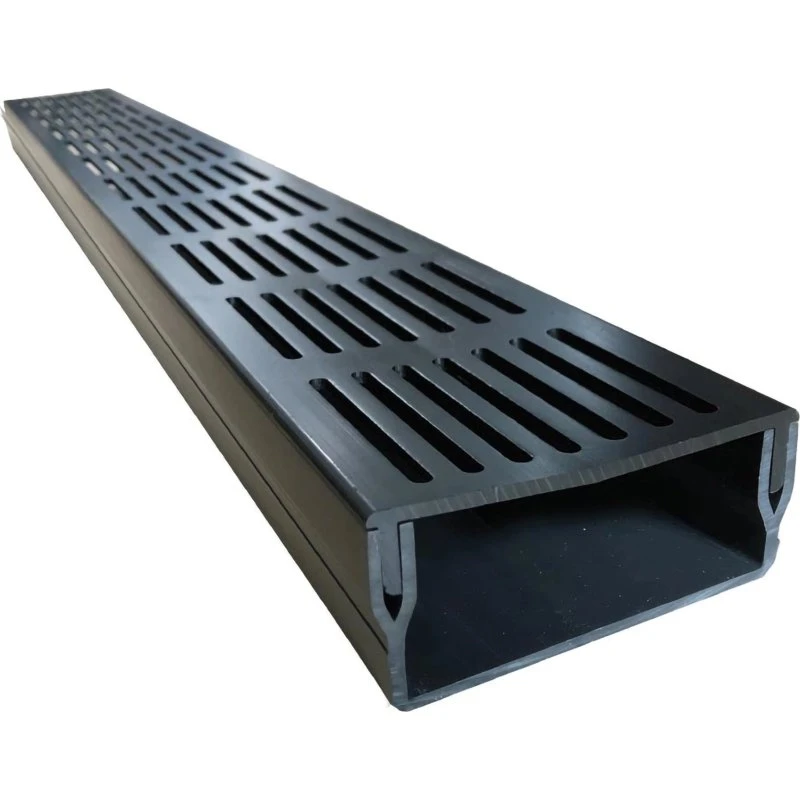 U-DRAIN PRO Entwässerungsrinne 50mm schwarz eloxiert 100cm