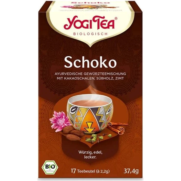 YOGI TEA Bio Gewürz- und Kräutertee Schoko, 17x2,0g