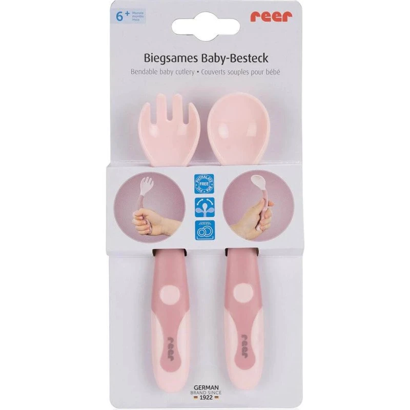 Reer 360° Lernbesteck Set für Babys & Kleinkinder, Pink