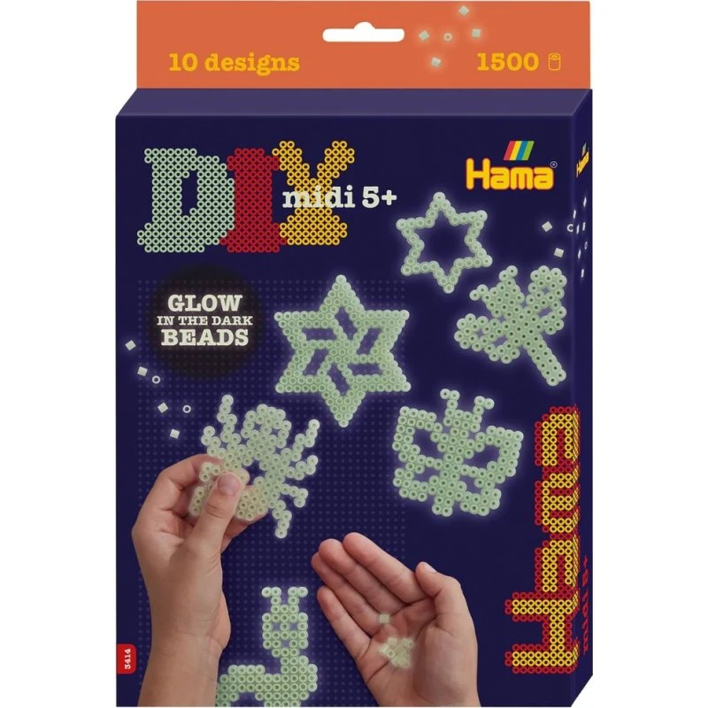 Hama Bügelperlen Midi Nachtleuchtend Geschenkpackung (1500 Stück)